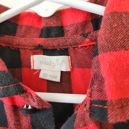 Size 12-18m | mud pie Buffalo Check Dress | UBNUU