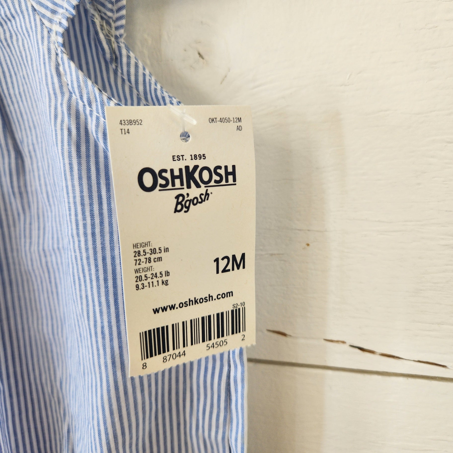 Size 12m | OshKosh B'gosh Blue Striped Baby Bodysuit | UBNUU