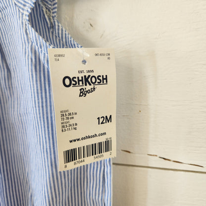 Size 12m | OshKosh B'gosh Blue Striped Baby Bodysuit | UBNUU