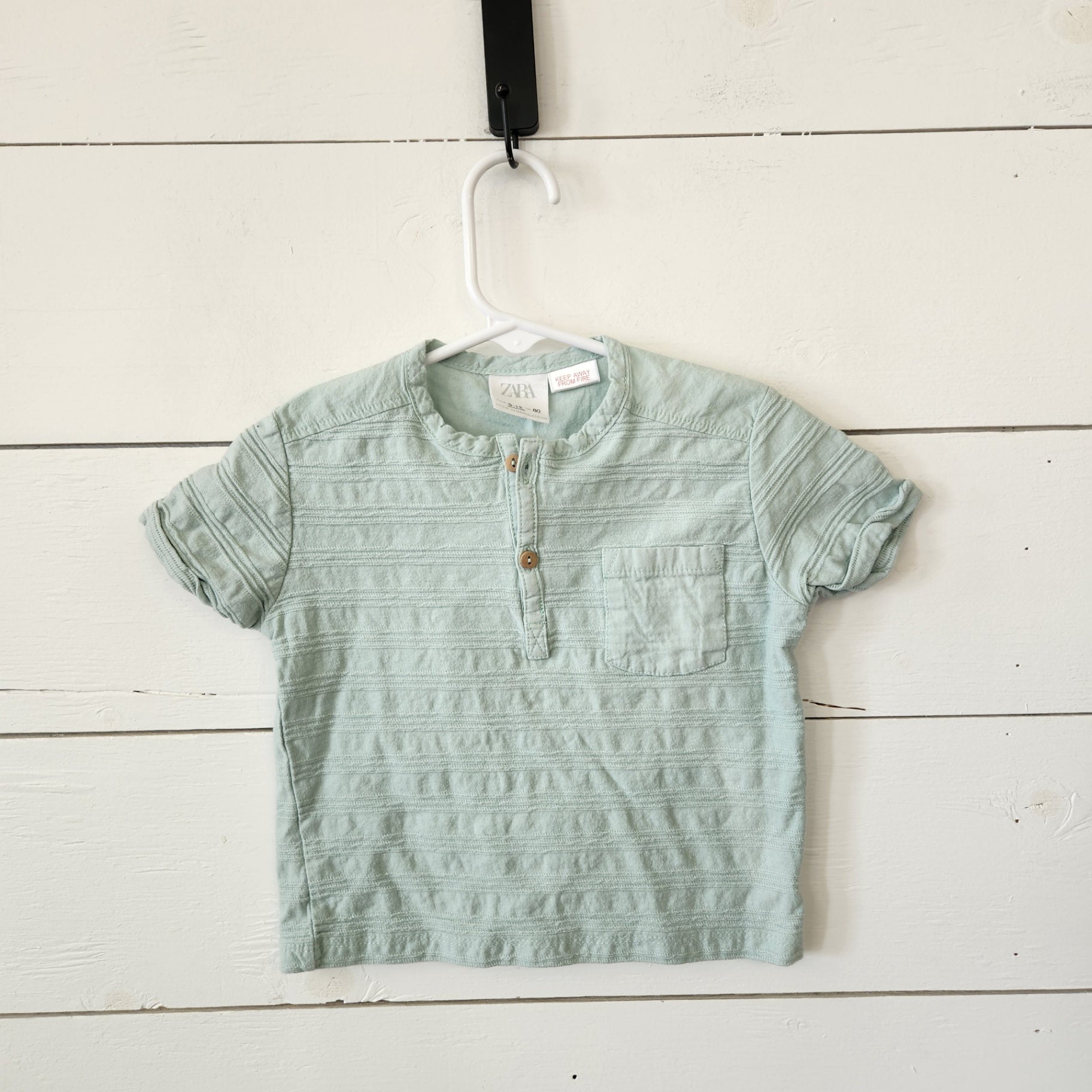 Size 9-12m | Zara Kids' Green Shirt | UBNUU