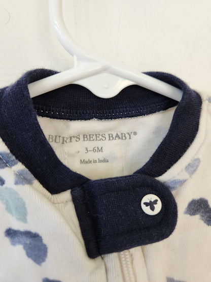 Size 3-6m | Burt's Bees Blue Footie | UBNUU