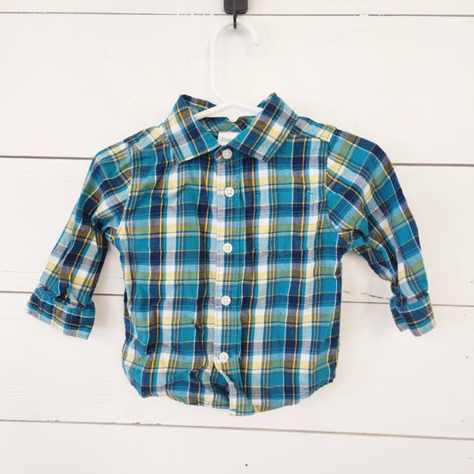 Size 6-12m | GYMBOREE Blue & Yellow Buttondown | UBNUU