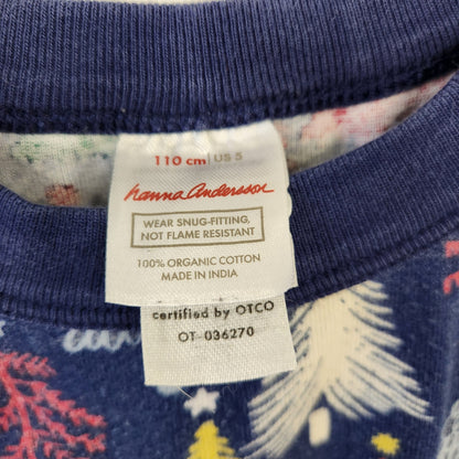 Size 5 | Hanna Andersson Navy Tree Pajamas | UBNUU