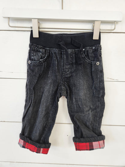 Size 6-12m | GYMBOREE Black Flannel Lined Jeans | UBNUU