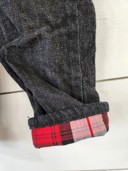 Size 6-12m | GYMBOREE Black Flannel Lined Jeans | UBNUU