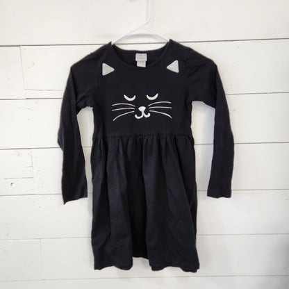 Size 8 | Hanna Andersson Black Cat Dress | UBNUU