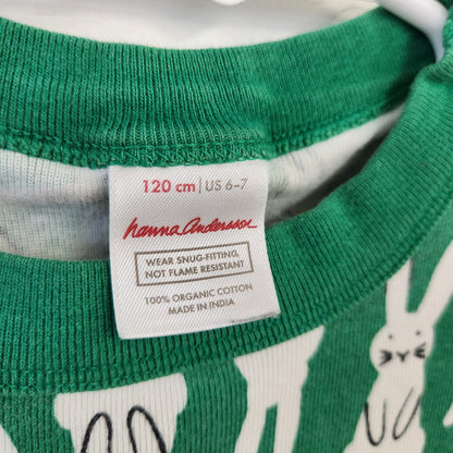 Size 6-7 | Hanna Andersson Bunny Pajamas *hemmed | UBNUU