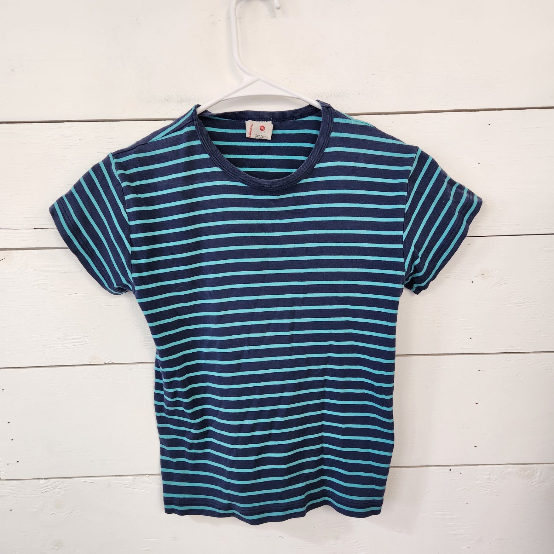 Size 8 | Hanna Andersson Navy Striped T-Shirt | UBNUU