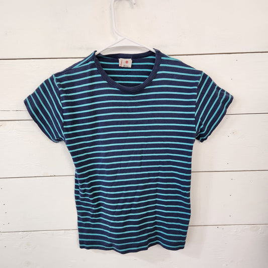 Size 8 | Hanna Andersson Navy Striped T-Shirt | UBNUU