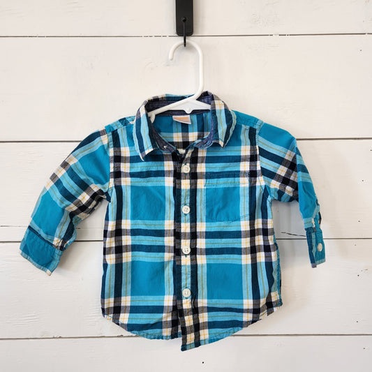Size 6-12m | GYMBOREE Blue Buttondown |UBNUU