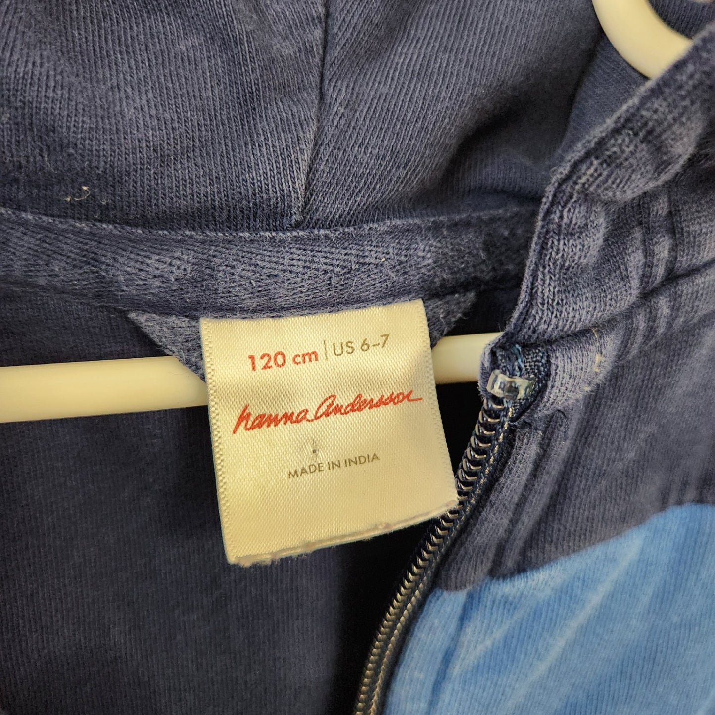Size 6-7 | Hanna Andersson Blue Lined Hoodie | UBNUU
