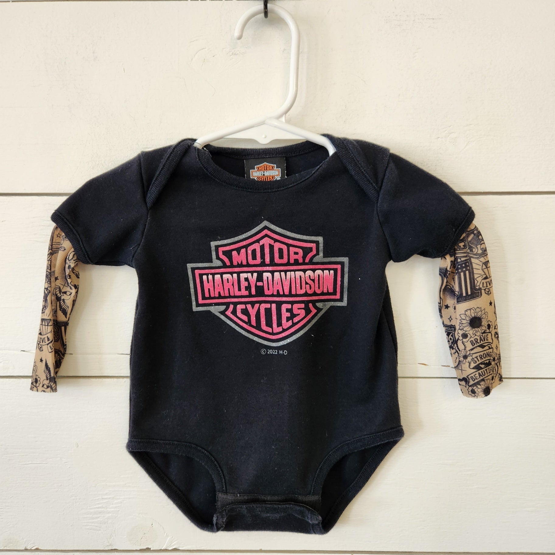 Size 0-3m | Harley-Davidson Kids' Long Sleeve Shirt | UBNUU