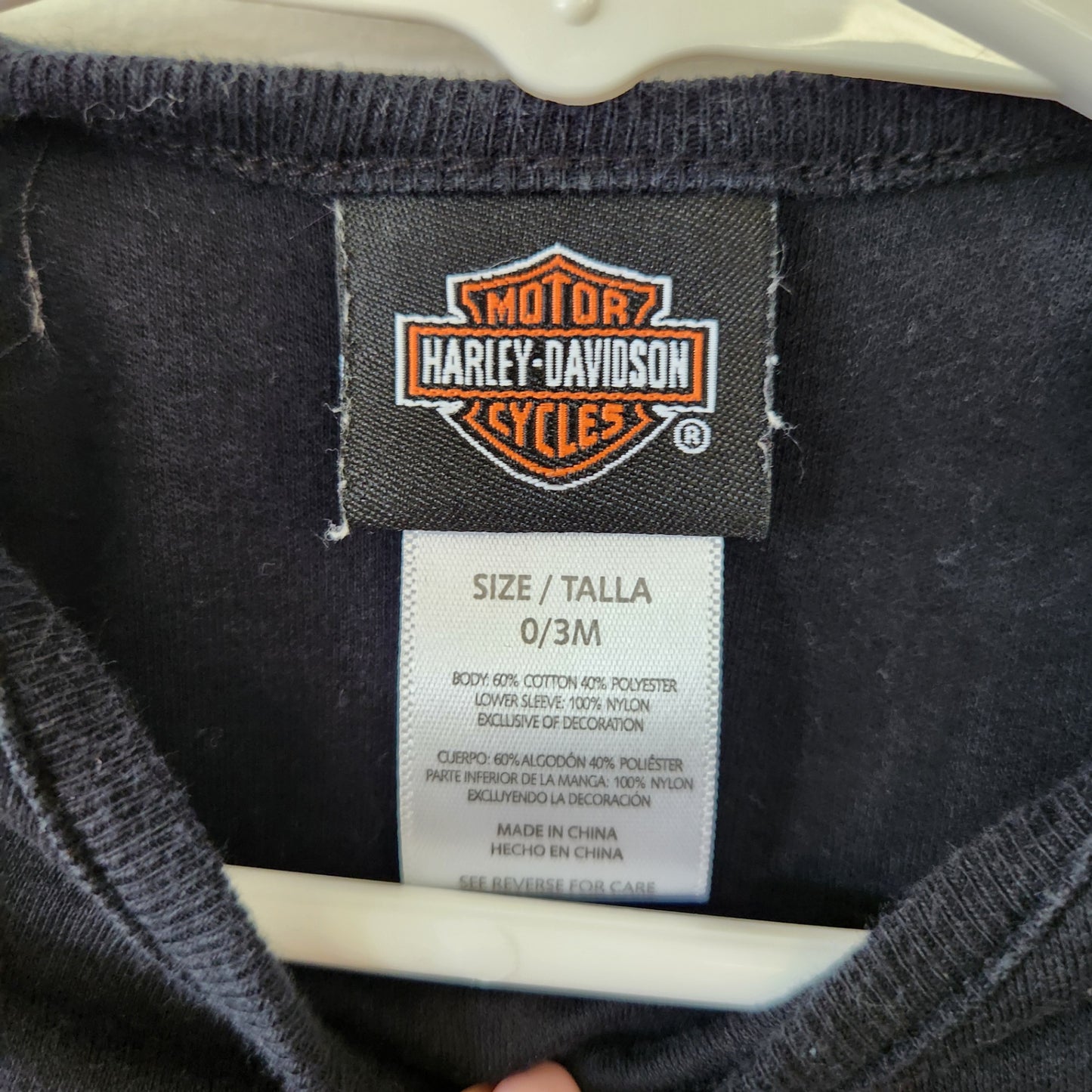 Size 0-3m | Harley-Davidson Kids' Long Sleeve Shirt | UBNUU