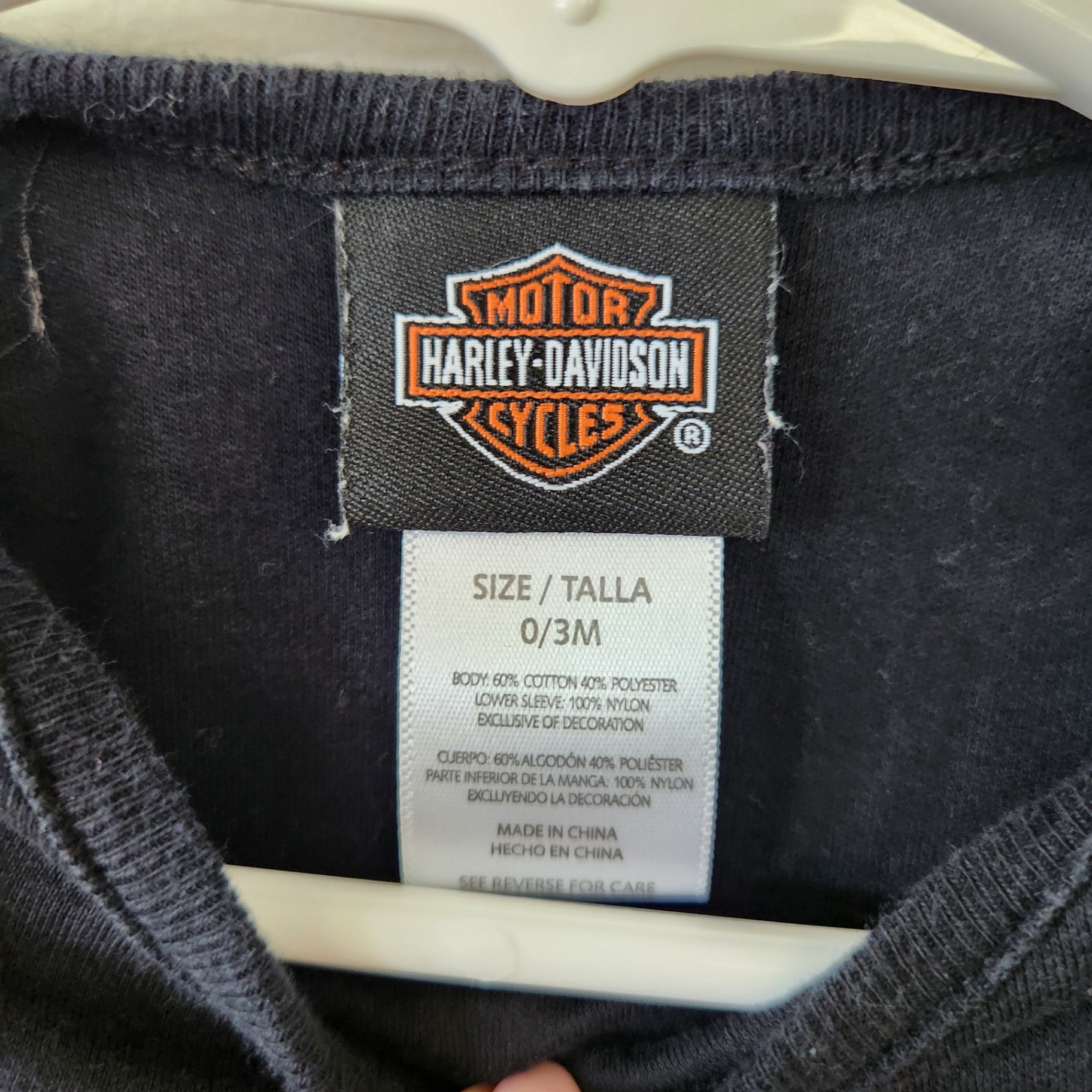 Size 0-3m | Harley-Davidson Kids' Long Sleeve Shirt | UBNUU
