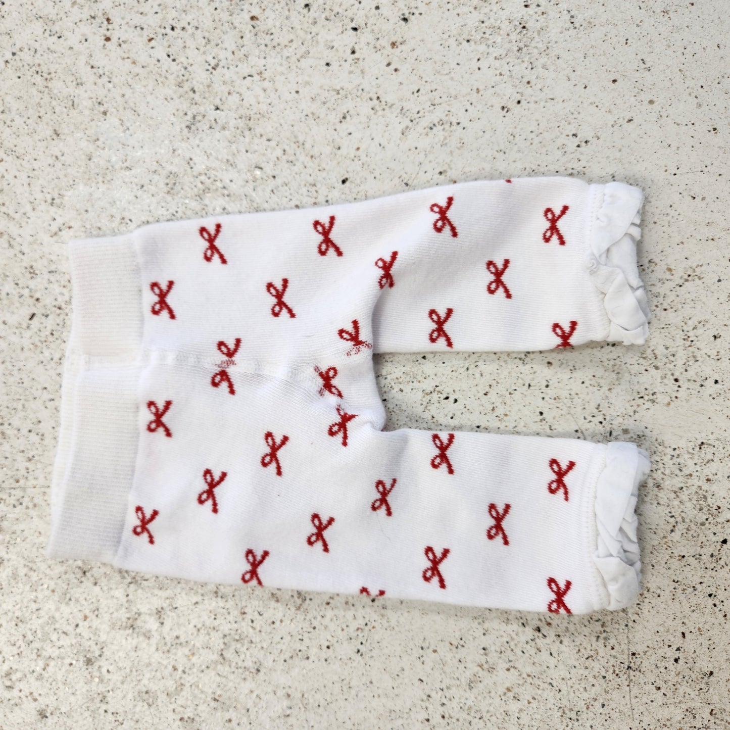 Size 0-6m | Rufflebutt Red Ribbon Footless Tights | UBNUU