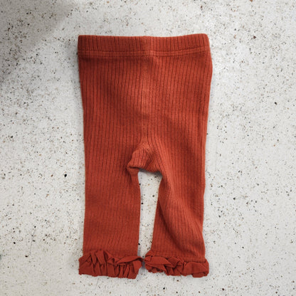 Size 0-6m | Ruffle Butts Rust Footless Tights | UBNUU