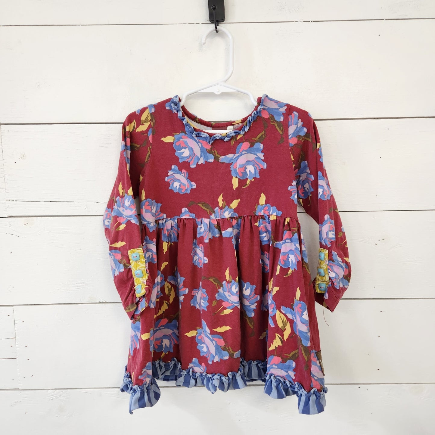 Size 2t | Matilda Jane Maroon Floral Kids' Dress | UBNUU