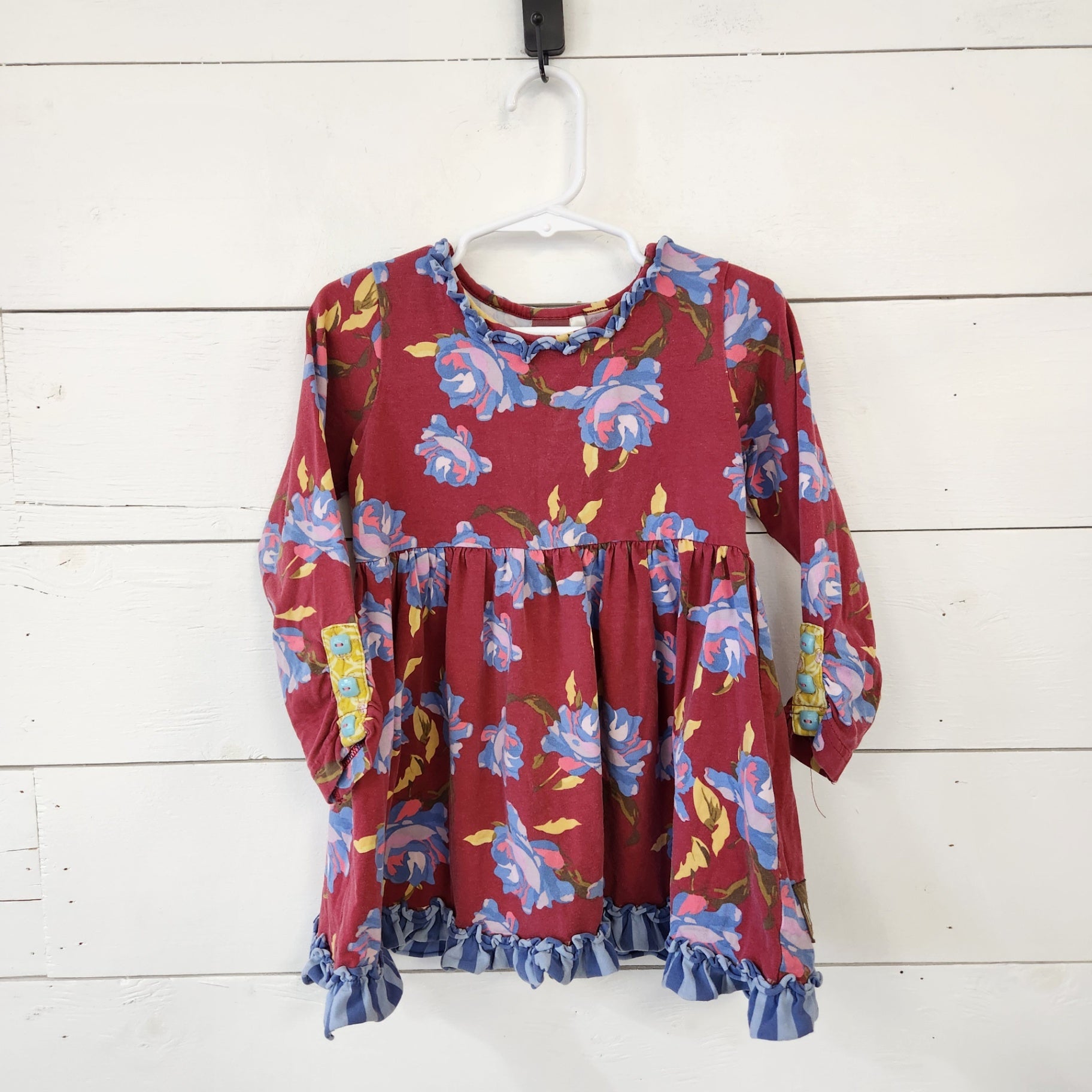 Size 2t | Matilda Jane Maroon Floral Kids' Dress | UBNUU