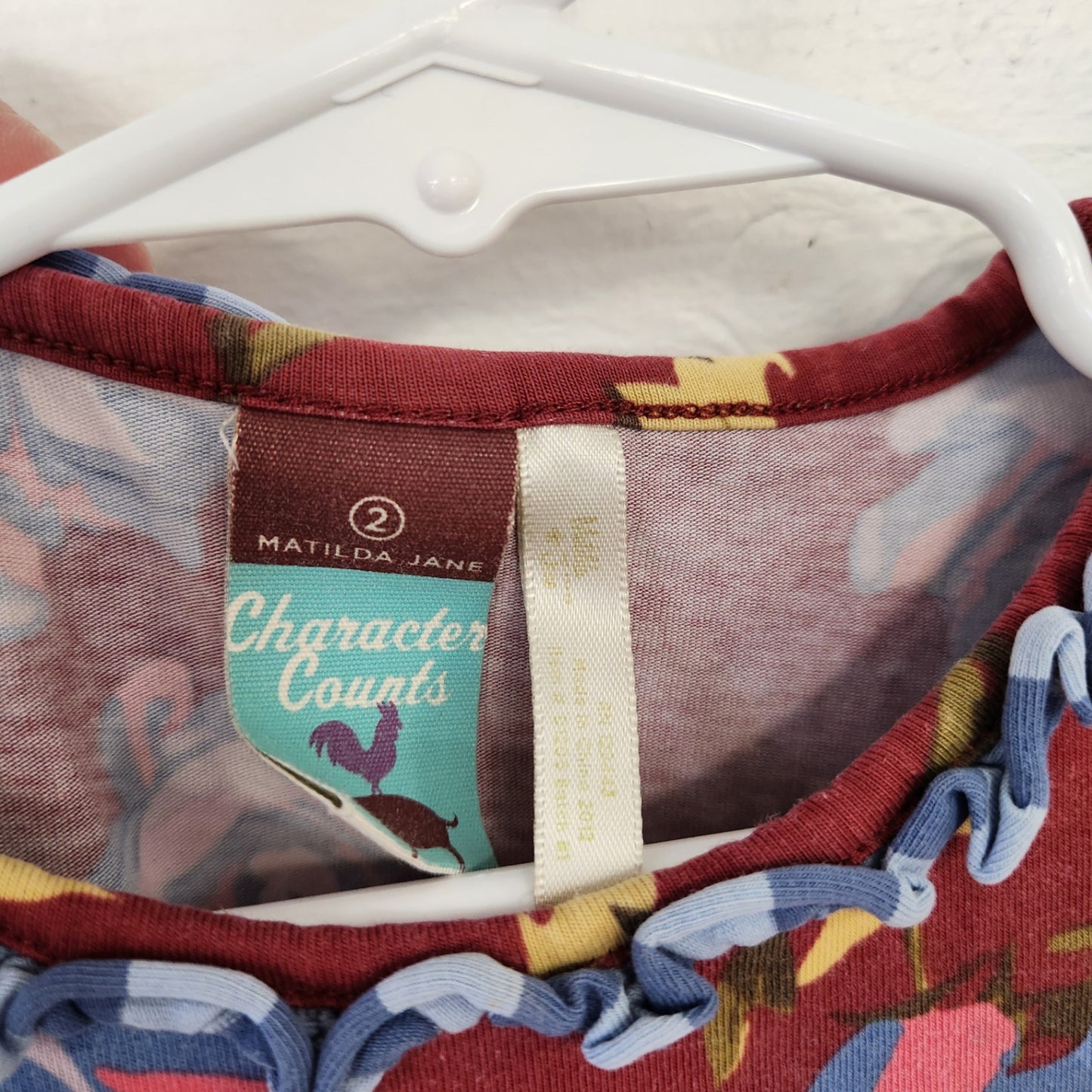 Size 2t | Matilda Jane Maroon Floral Kids' Dress | UBNUU