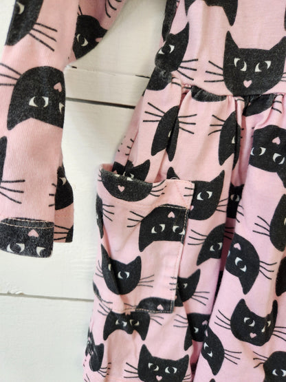 Size 2t | Hanna Anderson Pink Kitty Dress | UBNUU