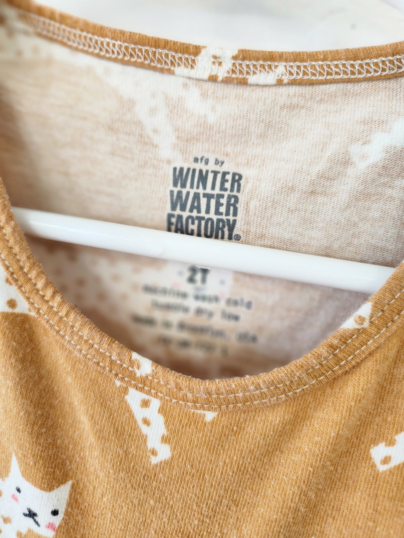 Size 2t | Winter Water Factory Yellow Kitty Dress | UBNUU