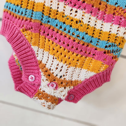 Size 3-6m | Jessica Simpson Kids' Knitted Romper w/ Headband | UBNUU