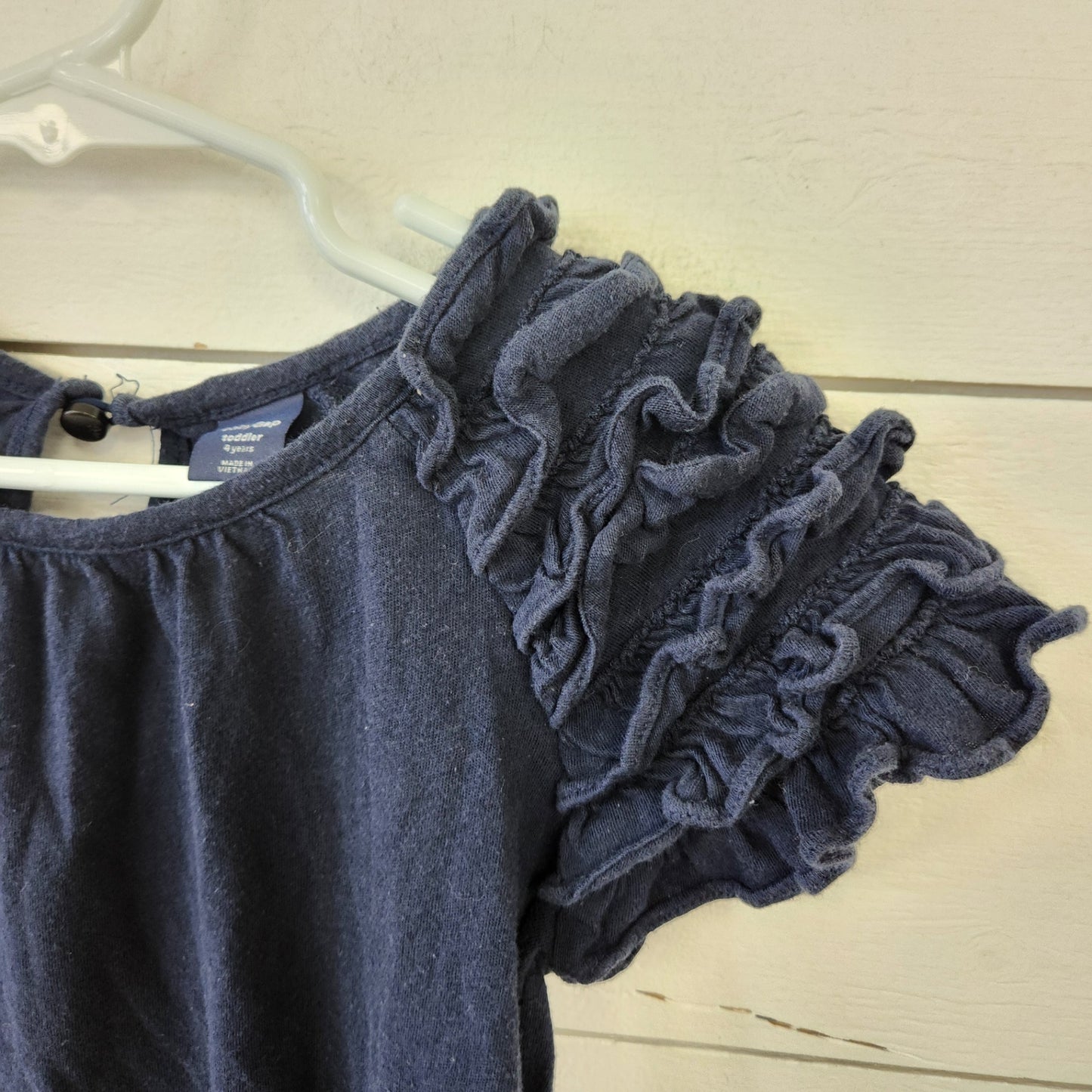 Size 4t | BabyGap Navy Ruffle Sleeve Shirt | UBNUU