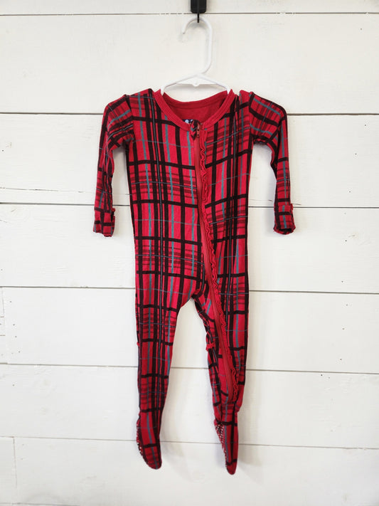 Size 9-12m | KicKee Pants Plaid Ruffle Zip Sleeper | UBNUU