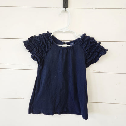 Size 4t | BabyGap Navy Ruffle Sleeve Shirt | UBNUU