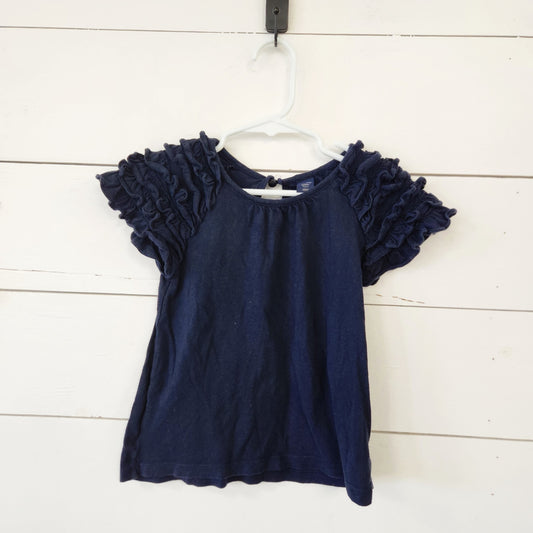 Size 4t | BabyGap Navy Ruffle Sleeve Shirt | UBNUU