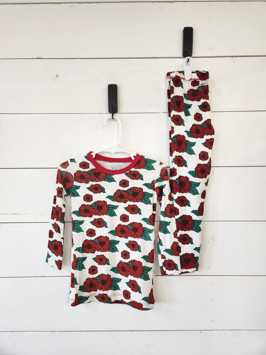 Size 4t | KicKee Pants Red Floral Pajamas | UBNUU