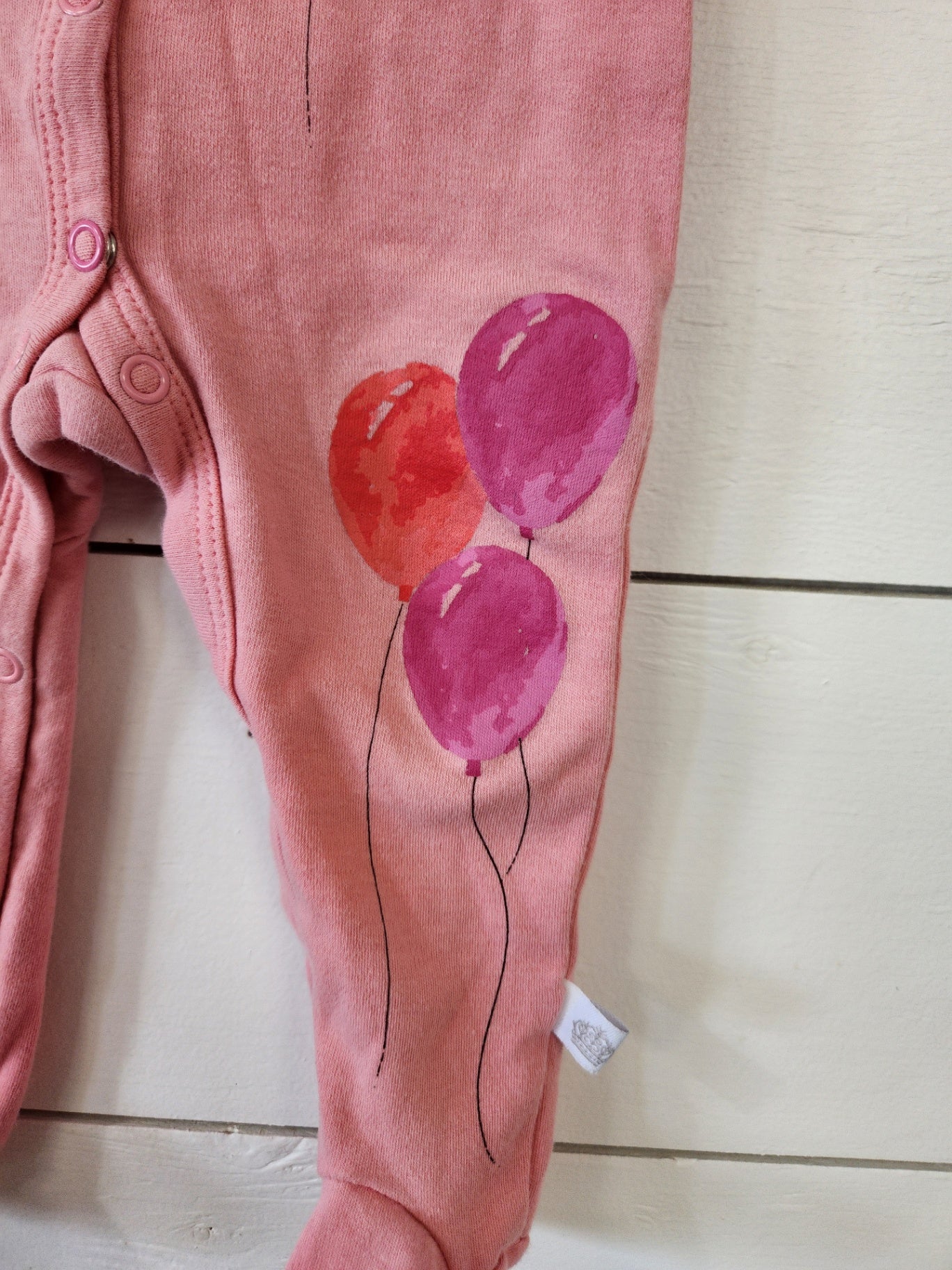 Size 3-6m | Rosie Pope Pink Balloon Footie | UBNUU