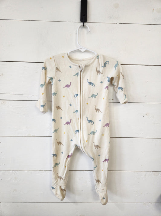 Size 6-9m | MORI Kids' Dino Zip Footie | UBNUU