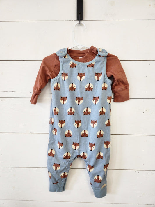 Size 6-12m | Hanna Andersson Fox Overall Set | UBNUU