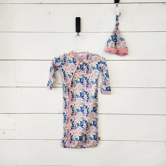 Size 0-3m | magnetic me. Floral Gown Set | UBNUU