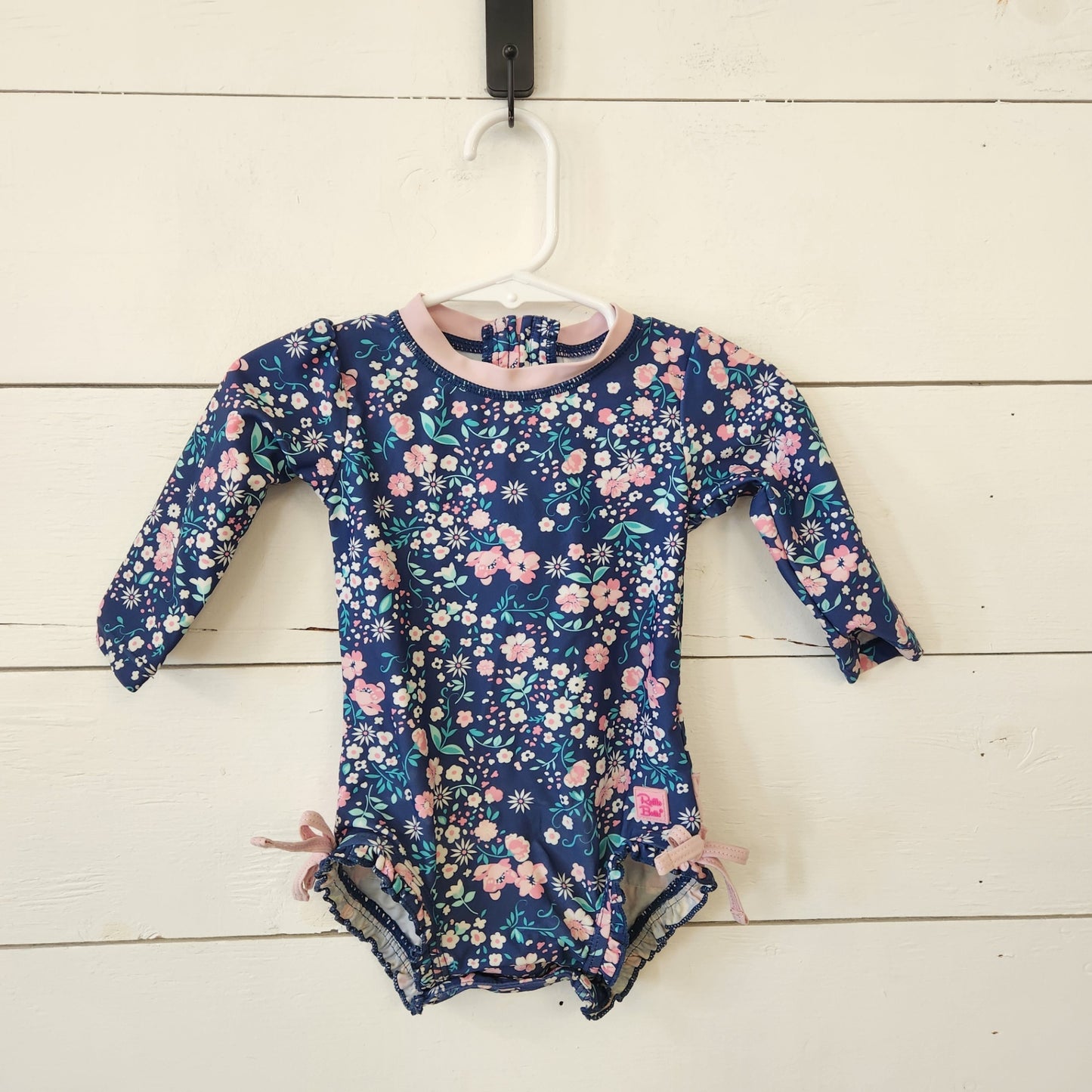 Size 6-12m | Ruffle Butts Kids' Navy Swimsuit | UBNUU