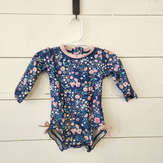 Size 6-12m | Ruffle Butts Kids' Navy Swimsuit | UBNUU