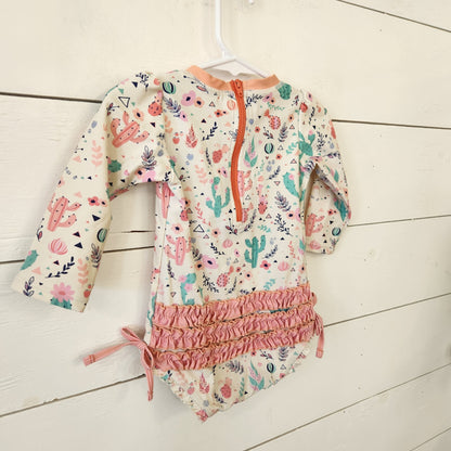 Size 12-18m | Ruffle Butts Cactus Kids' Swimsuit | UBNUU
