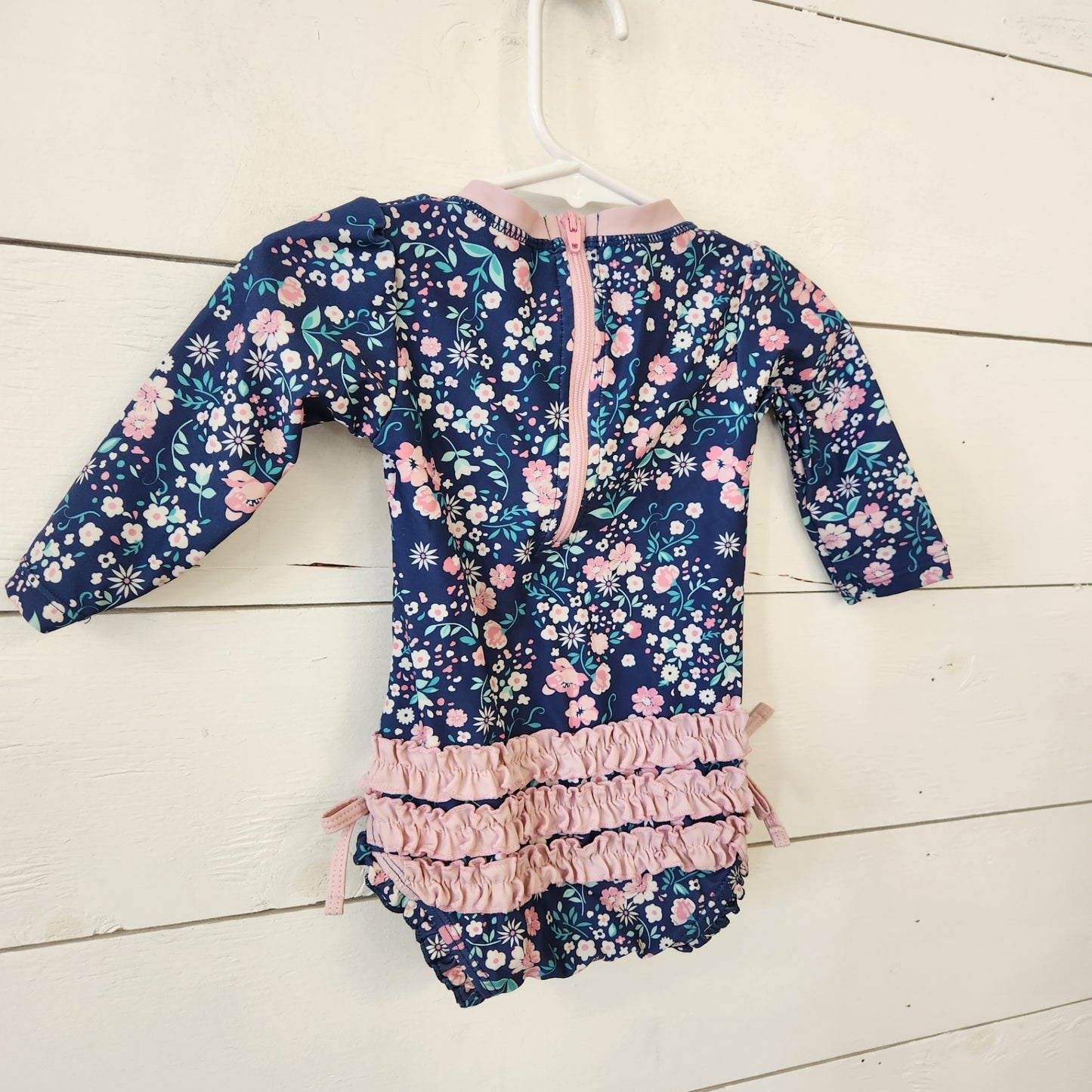 Size 6-12m | Ruffle Butts Kids' Navy Swimsuit | UBNUU