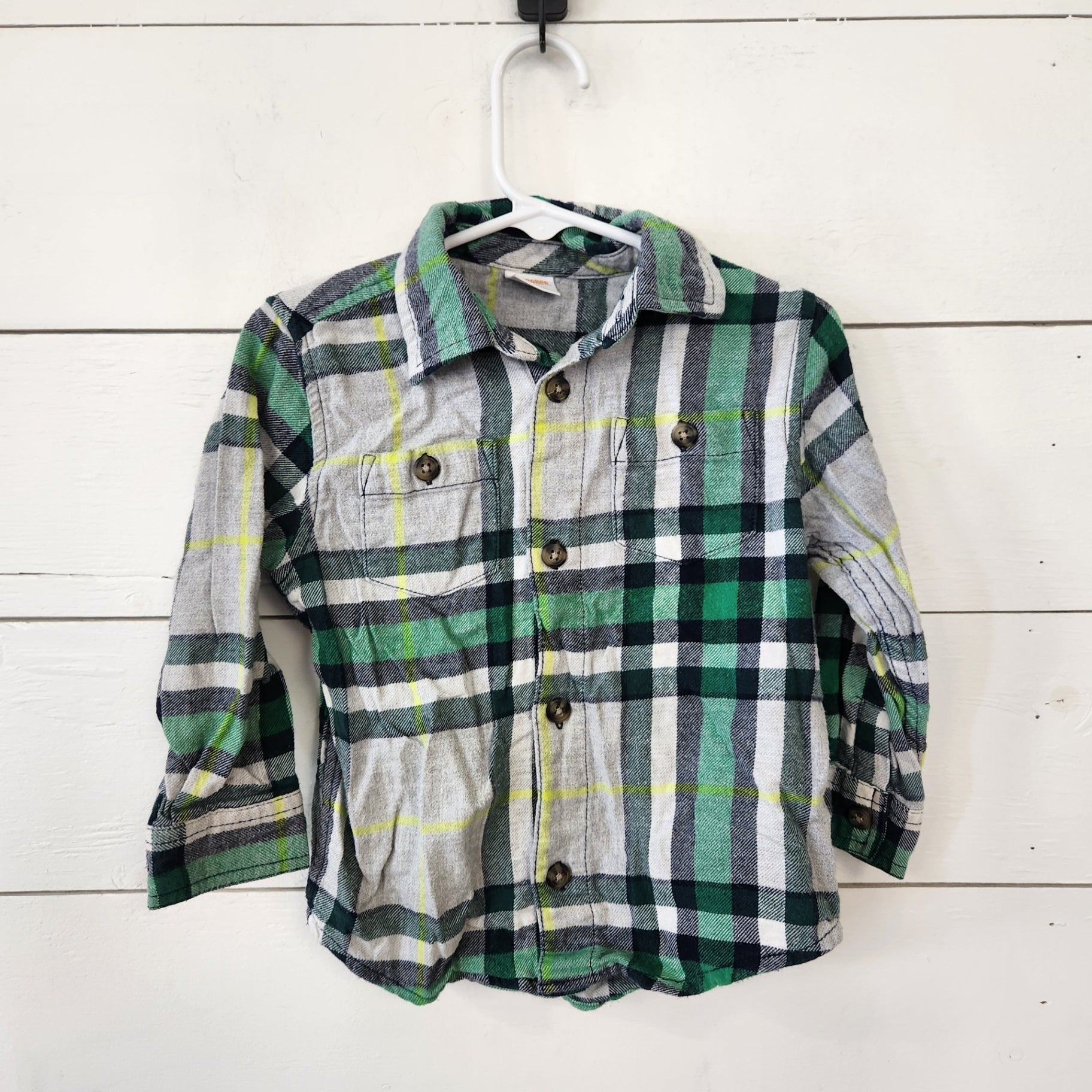 Size 2t | Gymboree Kids' Green Flannel Buttondown | UBNUU