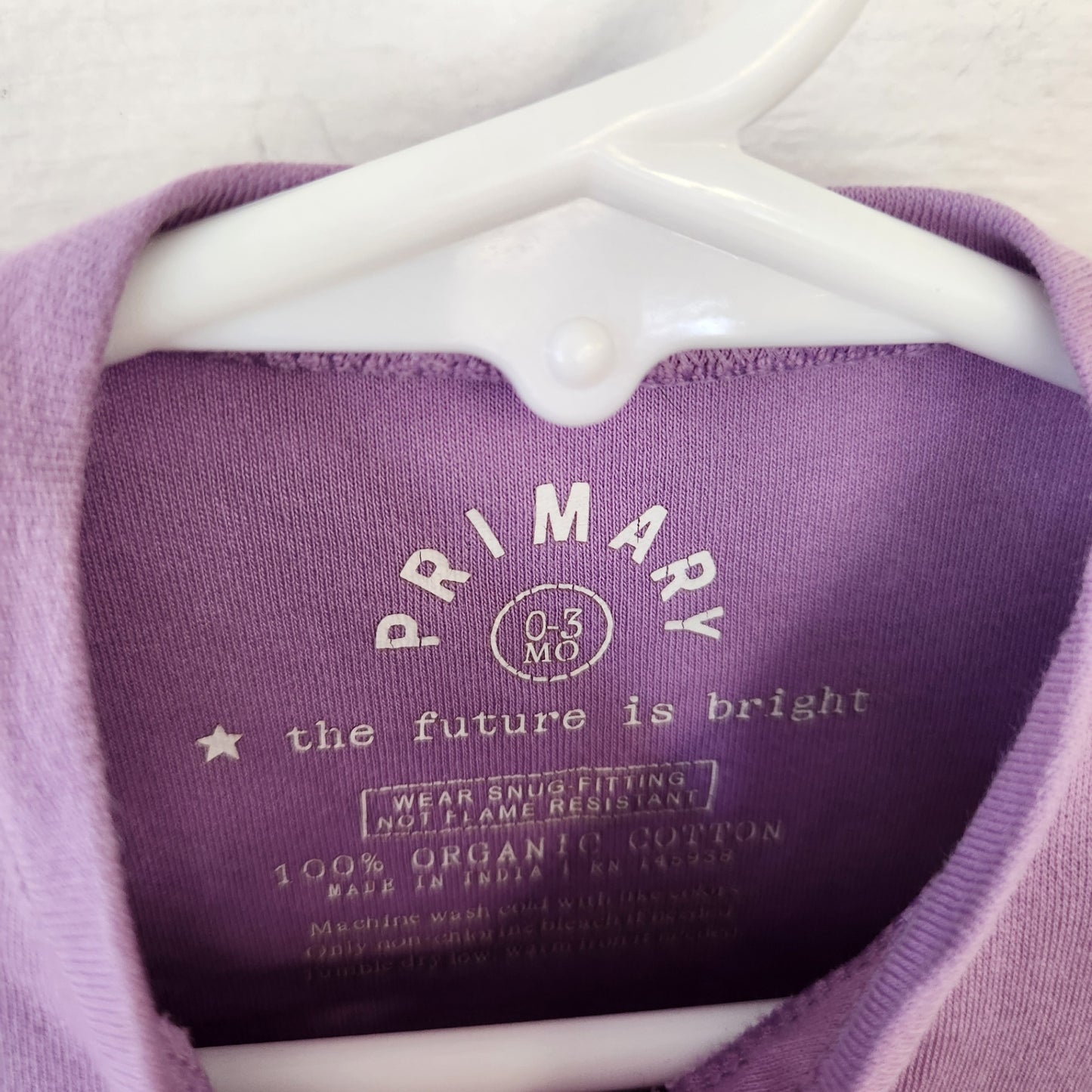 Size 0-3m | Primary Purple Baby Footie | UBNUU
