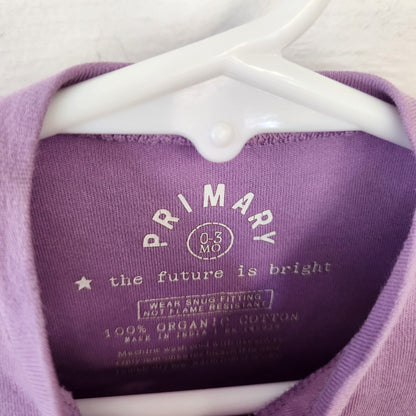 Size 0-3m | Primary Purple Baby Footie | UBNUU