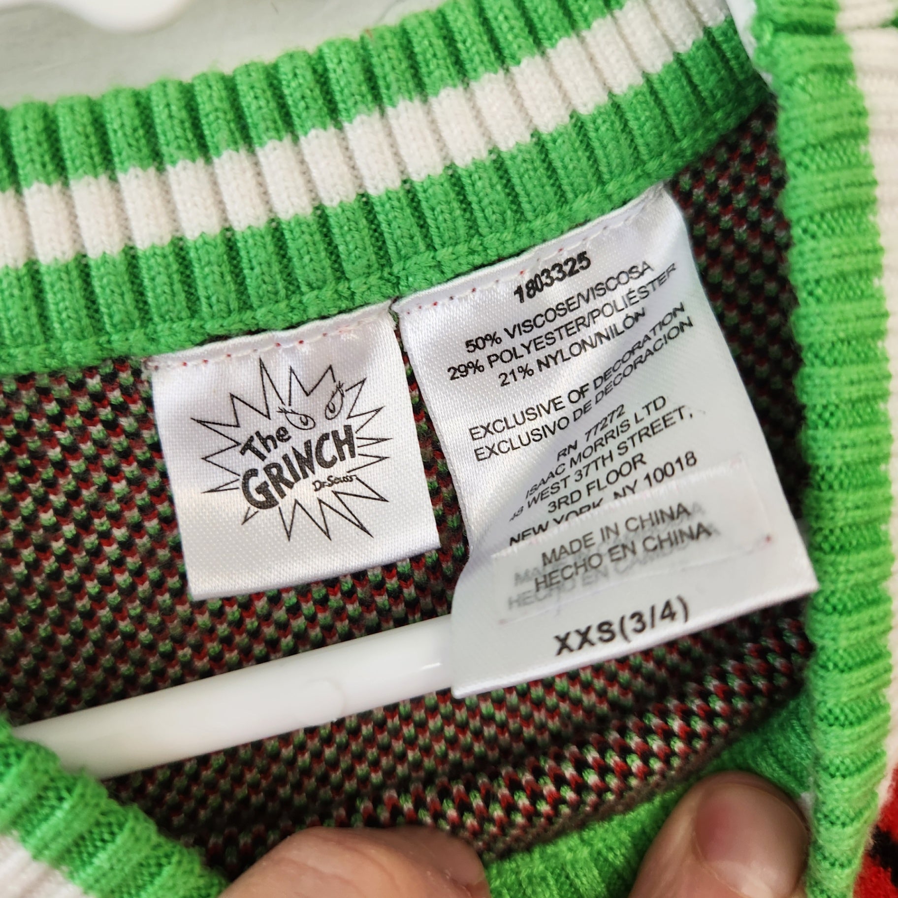Size XXS(3/4) | The Grinch Kids' Sweater | UBNUU