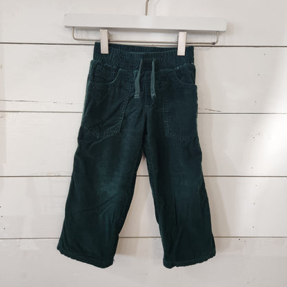 Size 2t | Gymboree Green Corduroy Flannel Lined Jeans | UBNUU