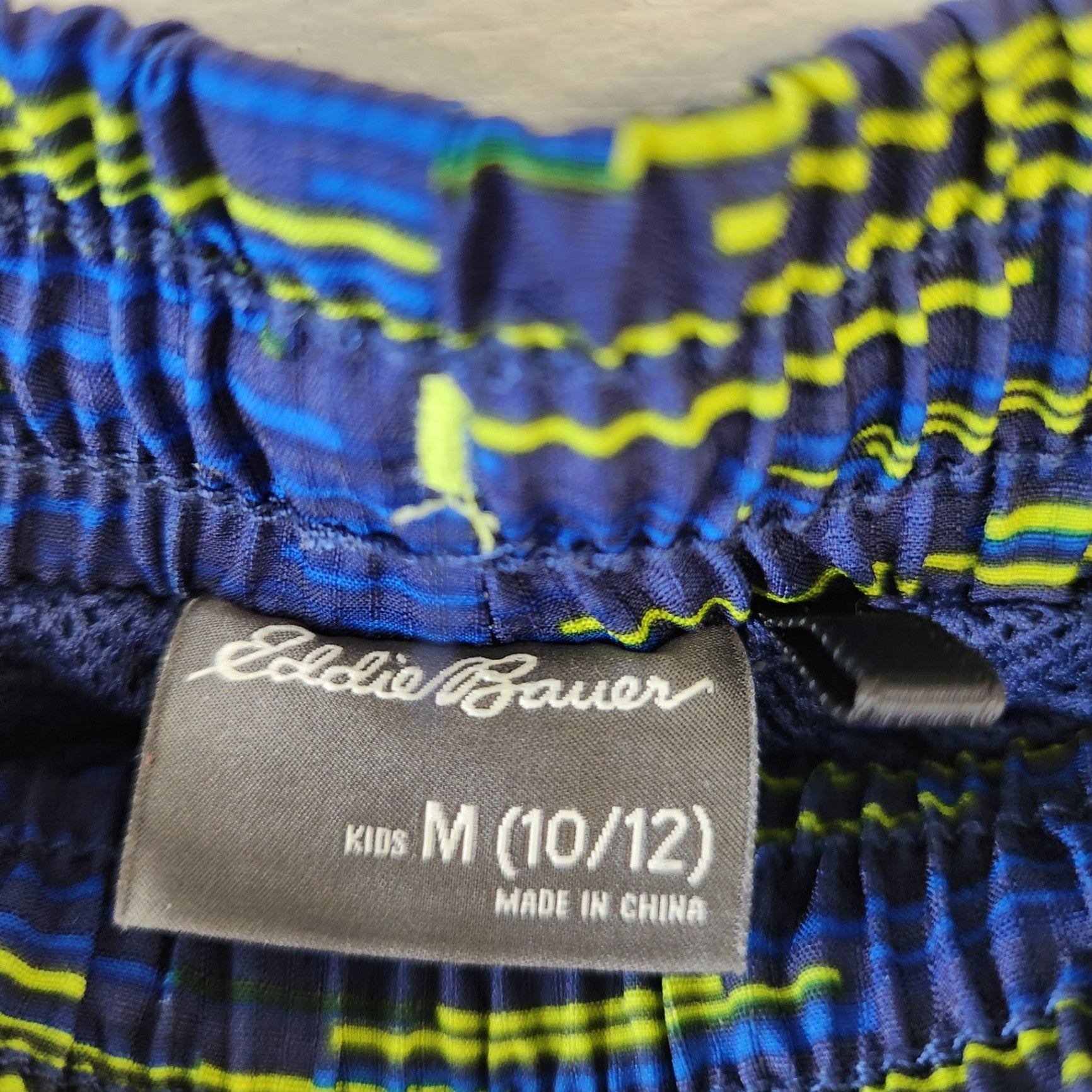Size 10-12 | Eddie Bauer Blue/Green Kids' Swim Shorts | UBNUU
