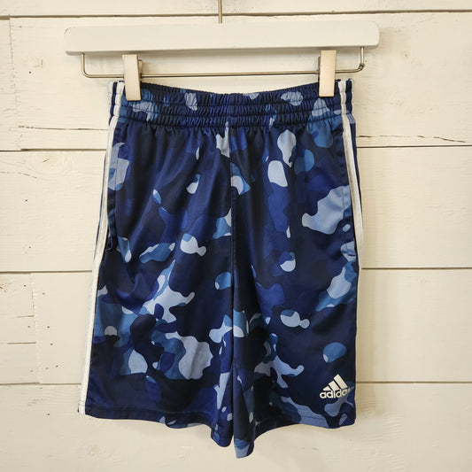 Size M | Adidas Blue Camo Kids' Shorts | UBNUU