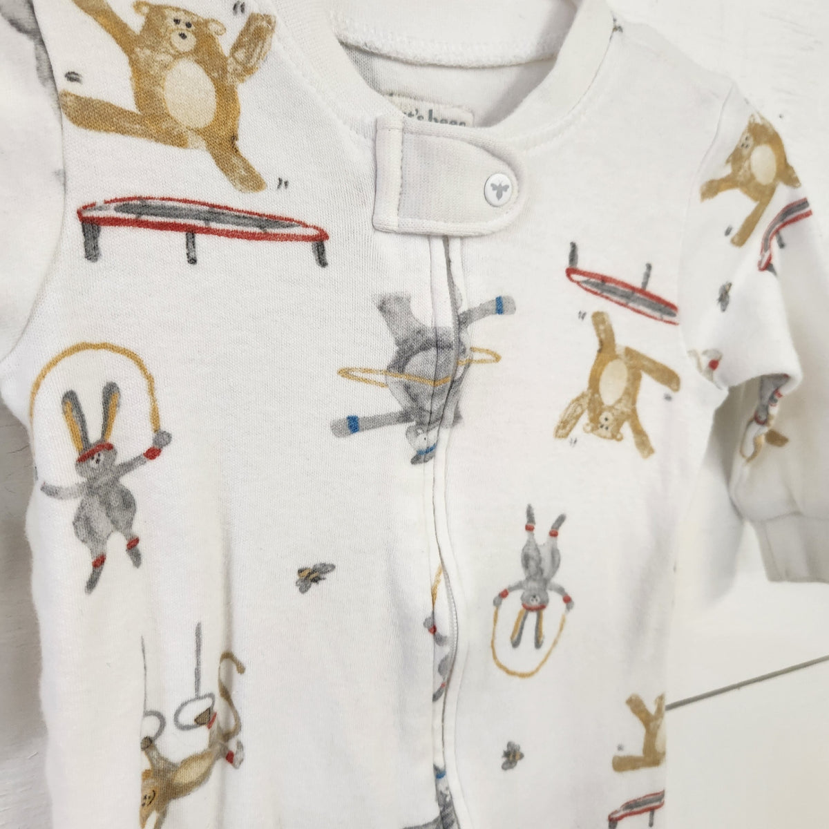 Size 3-6m | Burt's Bees Exercise Animals Kids' Footie | UBNUU