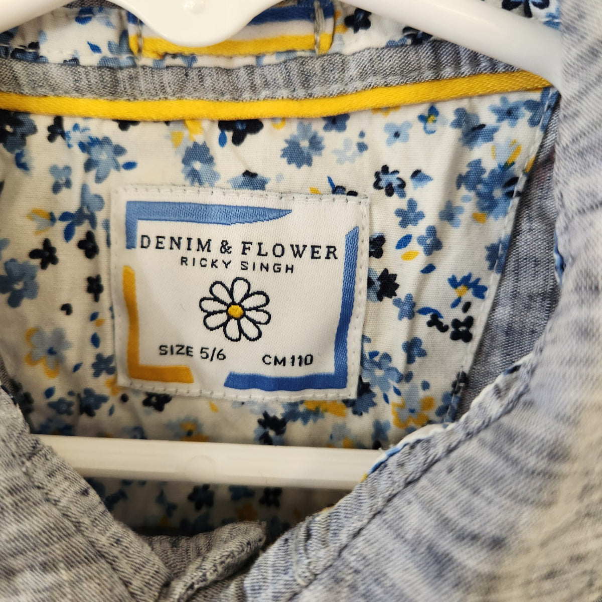 Size 5/6 | Denim & Flower Kids' Shirt | UBNUU