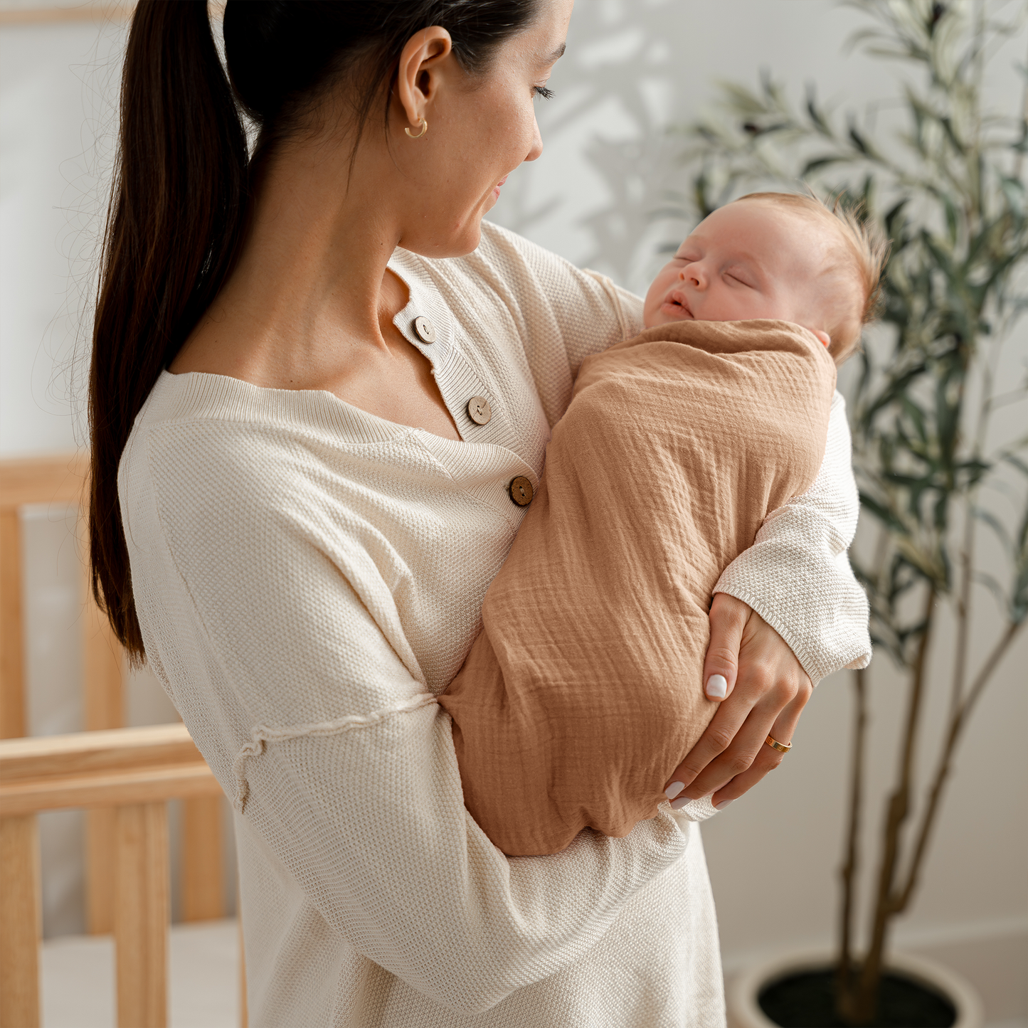 Muslin Swaddle Blankets Pack of 3 | Blush - Bold Blush - Dusty Rose