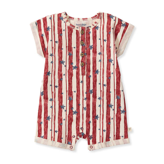 Burt's Bees Baby - Stars & Stripes Baby Boy Romper